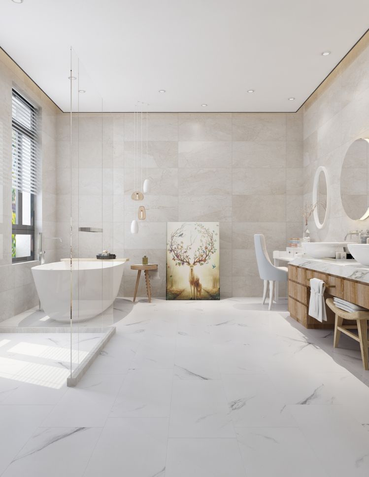 luxury vinyl tile floors in a Tillsonburg bathroom