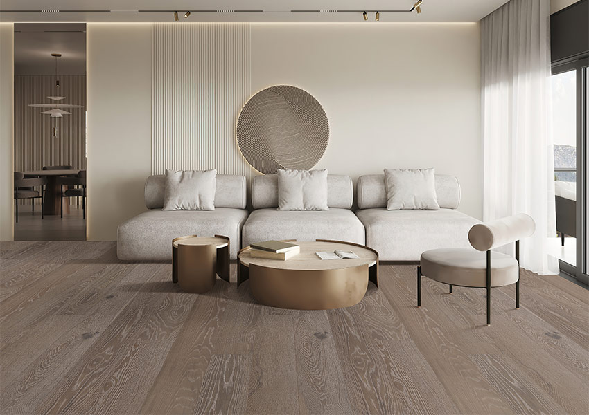 dark hardwood flooring in living room